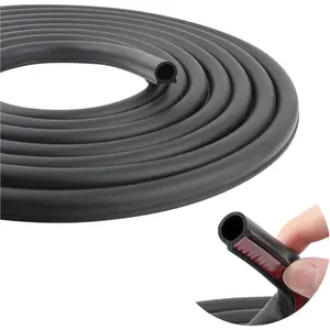 19.68Ft D-Shape  Rubber Seal Strip,Automotive Weather Stripping for Sealing Door Hood Trunk Window,Self-Adhesive Soundproof  Door Seal Strip for   (19.68Ft)