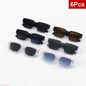 6 Pack Square Full Frame Sun Glasses Unisex 2025 New High End Slimming Design UV400 Sun Protection for Daily Wear US Design outdoorfun
