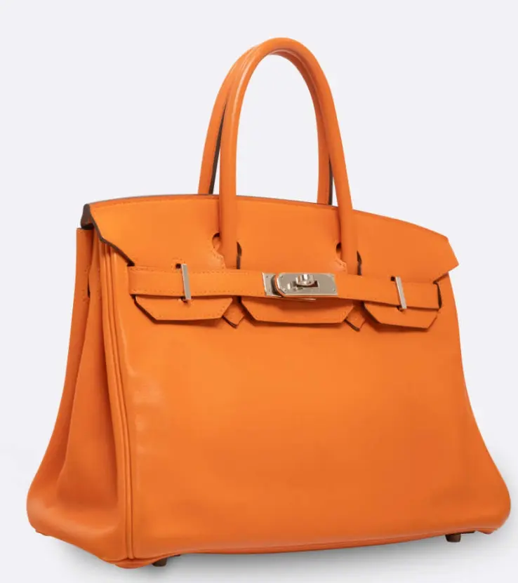 Pre-owned HERMÈS leather Shoulder Bags H26010849 Hermes Birkin 30 Orange Swfit