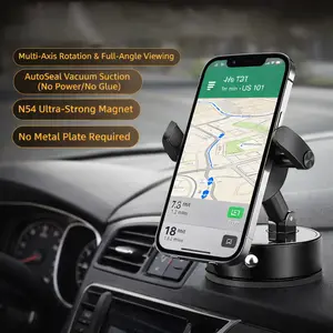 [DealsForYouDays]SummerWins 360° Rotating Magnetic Phone Mount, Foldable & Extendable Design, Strong Vacuum Suction Anti-Shake Holder, Portable & Flexible Car Phone Stand for Multiple Vehicles and Uses