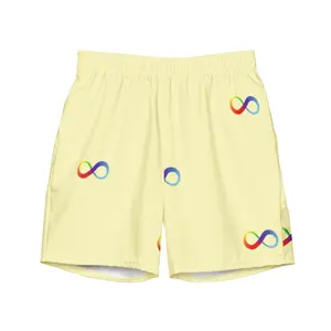 Autism Rainbow Symbol Swim Trunks Yellow