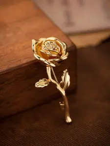 Rose Design Brooch, Flower Brooch Pin, Fashionable Clothes Accessories for Women & Men, Trendy All-match & Exquisite Brooch for Birthday Gift