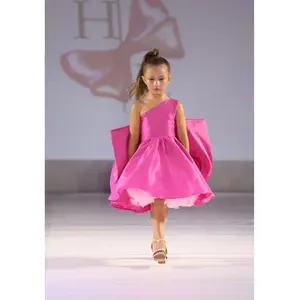 Very Berry Classic Design One Shoulder Circle Skirt Dress with Extra Large Signature BAB