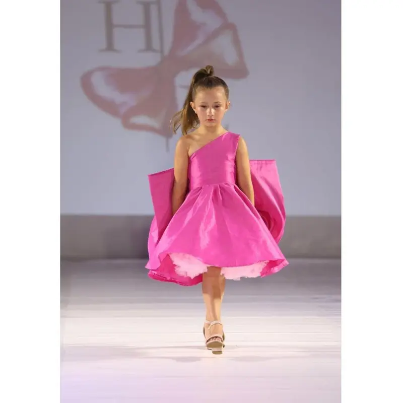 Very Berry Classic Design One Shoulder Circle Skirt Dress with Extra Large Signature BAB