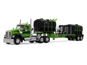Kenworth W990 Day Cab & Demco 40' Liquid Fertilizer Tender Trailer Green/Black Diecast 1:64 Scale Model - DCP 60-2289
