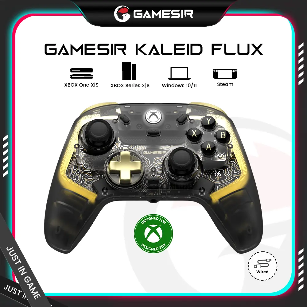 GameSir Kaleid Flux Wired RGB Controller for XBOX Series X|S, XBOX One, Windows 10/11 & Steam, Anti-Drift Gamepad with Precision Hall Effect Sticks