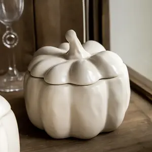 Pumpkin Shape Storage Jar, Ideal for Coffee, Tea, Sugar, Soup Bowls, Perfect Holiday Gift for Halloween, Christmas, Thanksgiving, Birthday