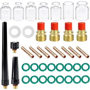 40 count TIG Gas Lens Collet  & #4 ~ #12 Glass Cup Kit DB SR WP 9 20 25 TIG Welding