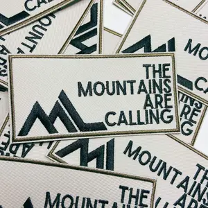 4" The Mountains Are Calling - Embroidered Hat Patch