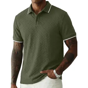 JMIERR Mens Casual Polo Shirt Short Sleeve Vacation Button Summer Beach Knit Stretchy Golf Shirts