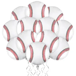 12PCS 18Inch Baseball Balloons, Foil Mylar for Baseball-Themed Birthday Party Decorations