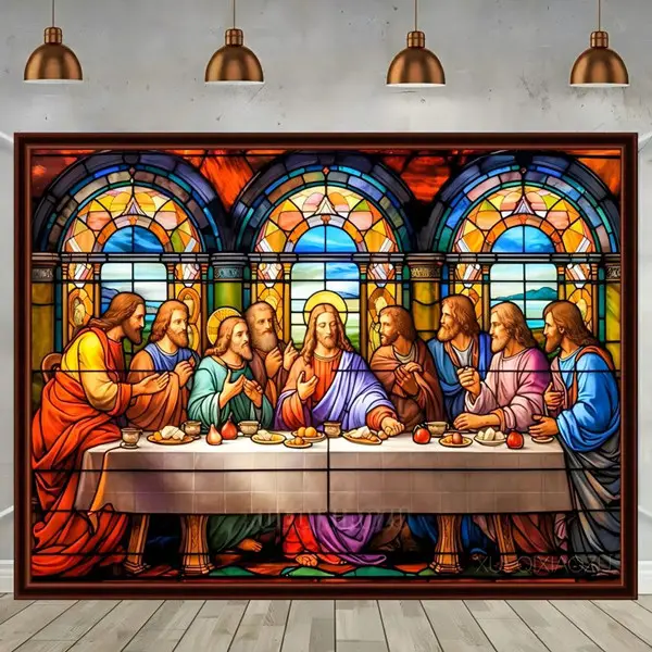 The Last Supper Full Drill Diamond Painting Kit, 30x40cm Polyester, Complete Toolset for Crafting Fun, Religious DIY Needlework Gift for Home Decor & Religious Art Lovers, Adults