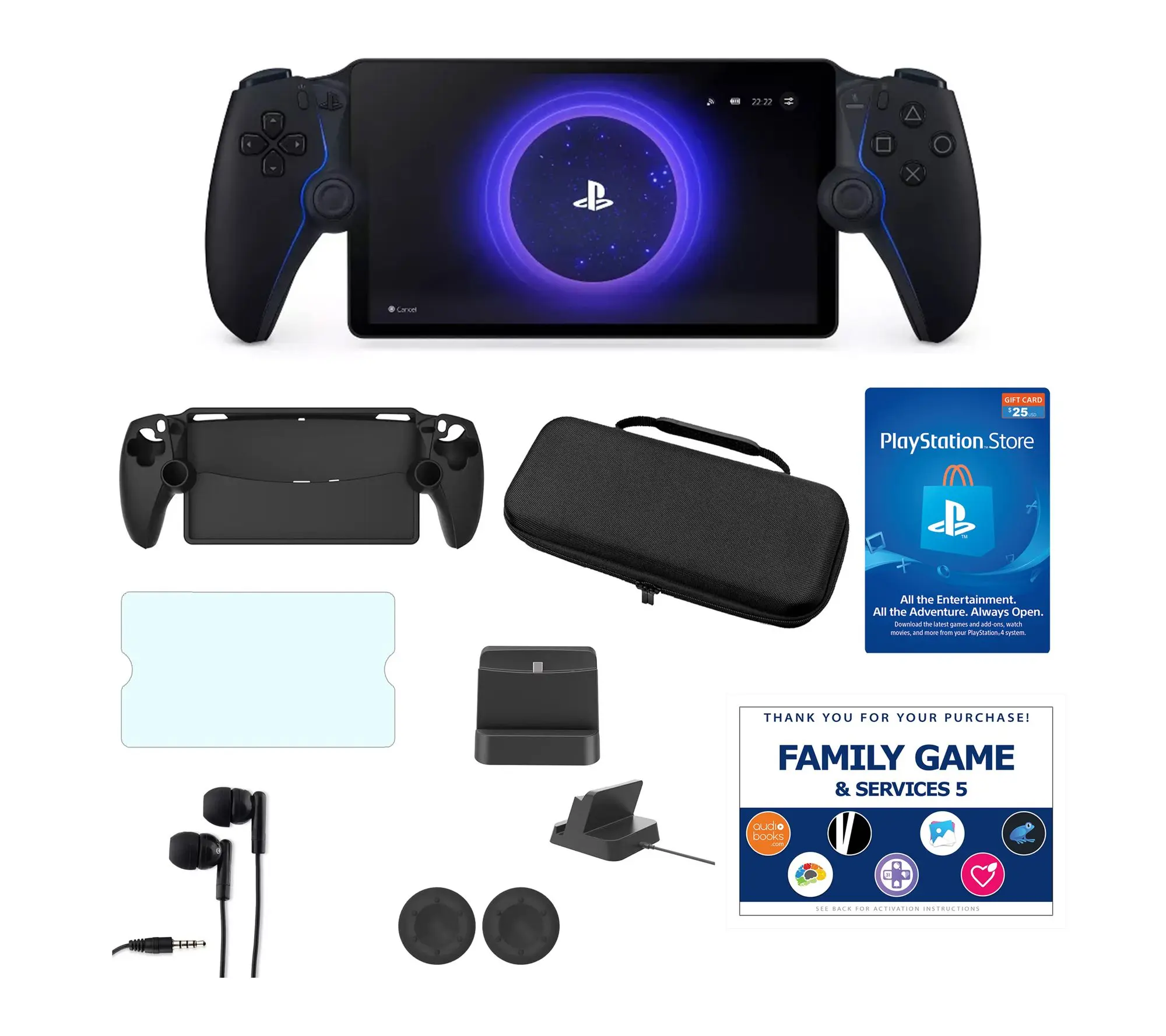 PlayStation Portal with 25 PSN, Accessories Kit and Voucher PlayStation Portal with 25 PSN, Accessories Kit and Voucher