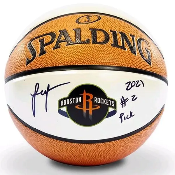 Jalen Green Autographed & Inscribed "2021 #2 Pick" Houston Rockets NBA Official White Panel Full Size Spalding Basketball (Fanatics Certified)