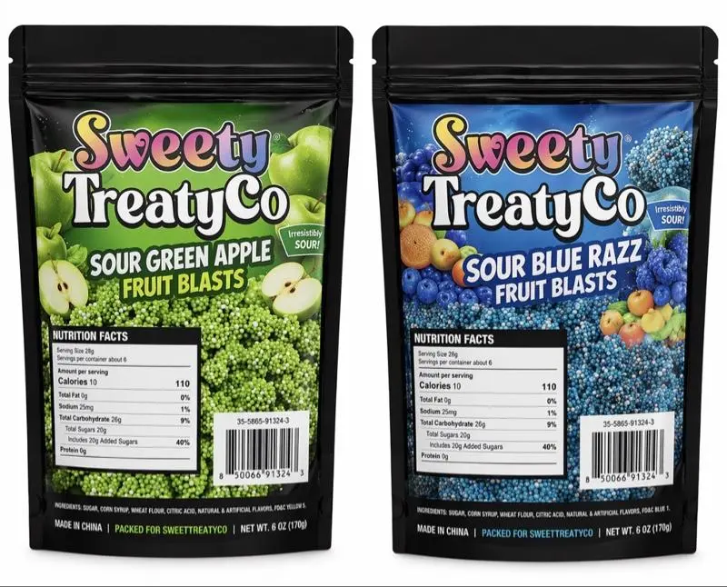 Sour Gushers Candy Duo Pack (Blue Razz & Green Apple) 6oz Each | Viral TikTok Candy | SweetyTreatyCo