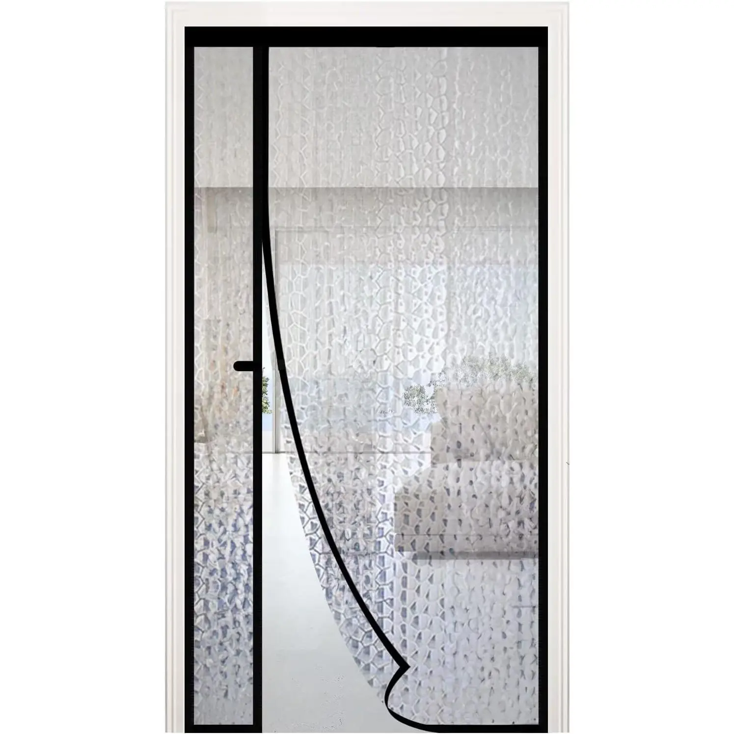 Thermal Insulated Door Curtain, EVA Door Cover,Left Right Side Opening,Fit Doors Size 32"x80",Self-Closing Insulated Doorway Curtain,Patio Auto Close Thermal Doors Screen