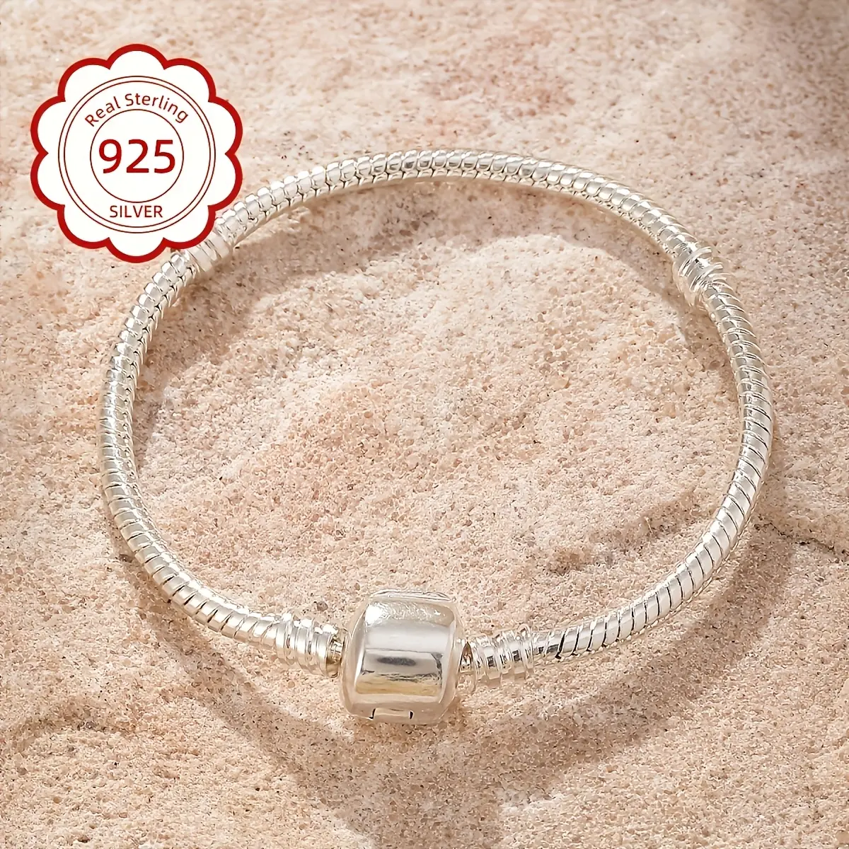 925 Sterling Silver Bead Bracelet for Women, Pretty Bridal Jewelry, Elegant Mother's Day and Wedding Gift, Bridal Bracelet, Pretty Bracelet
