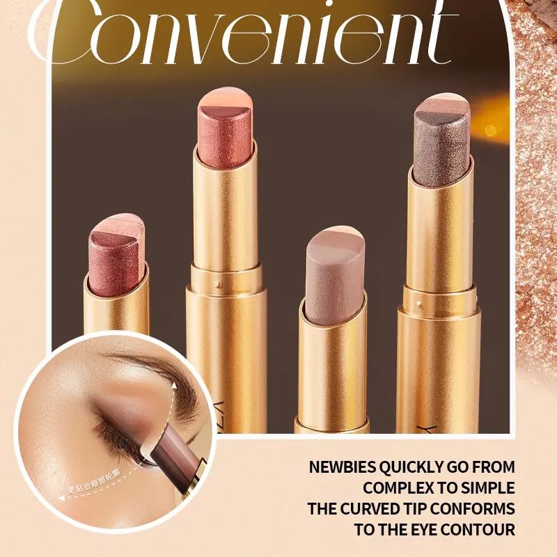 3-in-1 Beginner-Friendly Eyeshadow Stick, Quick-Set Smudge-Resistant Formula, One-Swipe Cream Shimmer Trio Shadow, Waterproof Long-Wear Liquid Eyeliner & Color-Shift Hydrating Lip Oil Makeup Kit