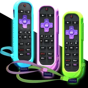 3Pack Cover for  Voice Remote Pro (2nd Edition), Case Compatible with Hisense TV Controller,  Sleeve for TCL  TV Control Holder Glow in The Dark Purple Blue Green