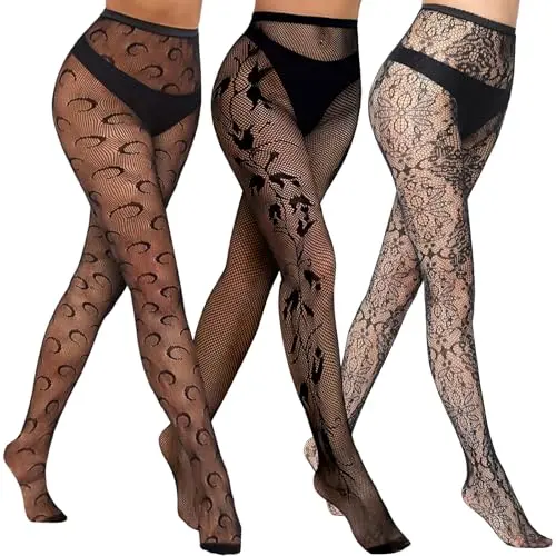 Black Moom Floral 3 Pairs 3 Styles