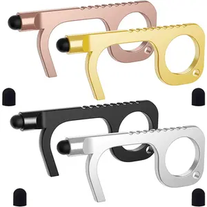 Handy Non-Touch Door Opener - Heavy-Duty Reusable Stylus Keychain - Germ Key Tool (4 Pack) Kitchen Utensils