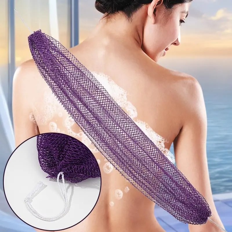 African Net Sponge with Handle, Reusable Exfoliating Body Scrubber for Back & Face, Gentle Skin Care Tool, Exfoliating Shower Bath Tool, Perfect for Daily Use, Exfoliating Back Washcloth