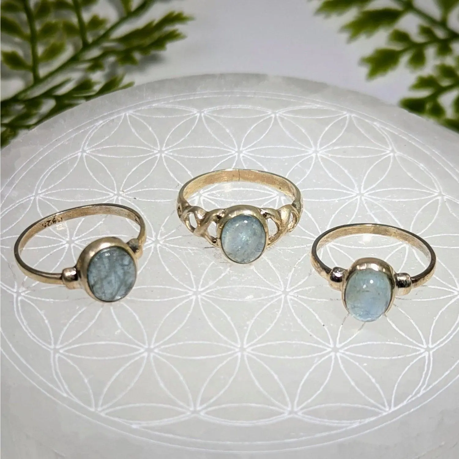Aquamarine Sterling Silver Oval Ring