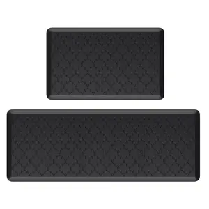 Anti-Fatigue Kitchen Mats 2pcs, Cushioned Non-Slip Waterproof Design for Comfort, Stylish Washable Mats for Sink Laundry Office