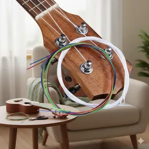 Nylon Ukulele Strings Set with Nano Anti-Mold Coating, Anti-Rust, Quick Tuning, High Durability for Beginners and Professionals, Perfect for Dorm, Camping, and Performance.
