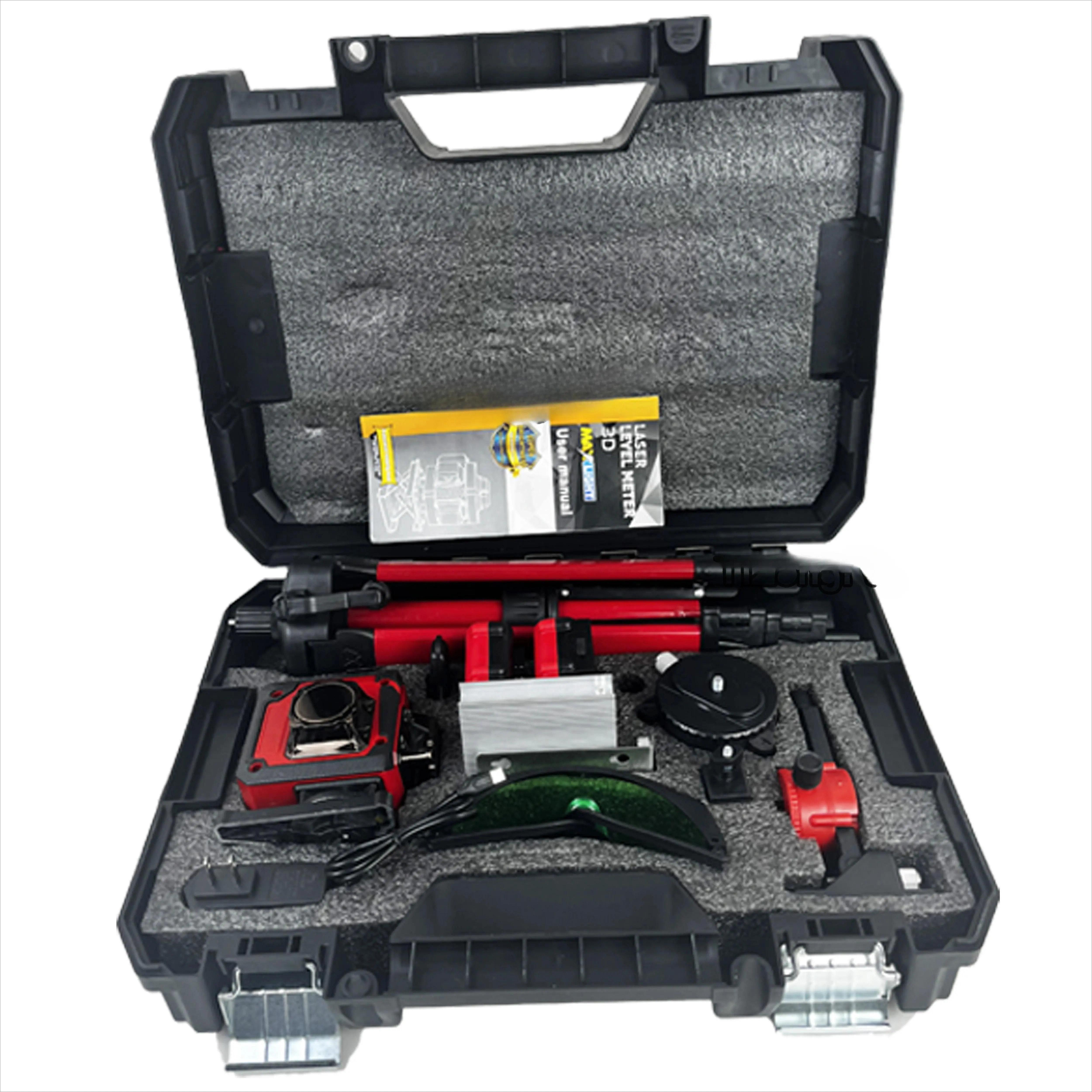 Milwaukee Self-Leveling Green Cross Line Laser Level Kit for Builders - Construction Measuring Tool Set with Hard Case, Metal Frame, Portable Rechargeable Power Source