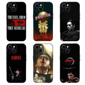 Unique Artistic Design 1983 Film S-Scarface Phone Case  for iPhone 17, 16, 15, 14, 13, 12, 11 Pro Air Plus ProMax and Samsung S26-S22 Plus shock-absorbing phone cases, fashionable gift. shockproof cover black soft