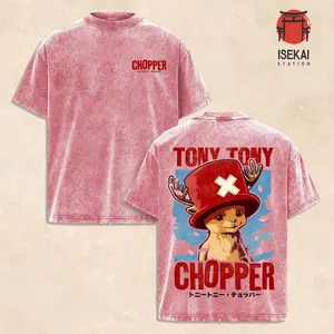 Tony Tony Chopper Shirt, One Piece Anime Tee, Cute Reindeer Doctor Graphic T-Shirt, Double Sided Vintage Washed Oversized Streetwear, Straw Hat Crew Manga Design, Heavyweight Cotton Unisex OP Fan Gift Merch