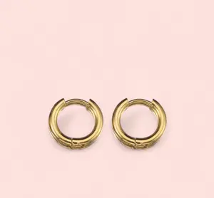 Gold Hoop 10MM Stainless Steel Earrings
