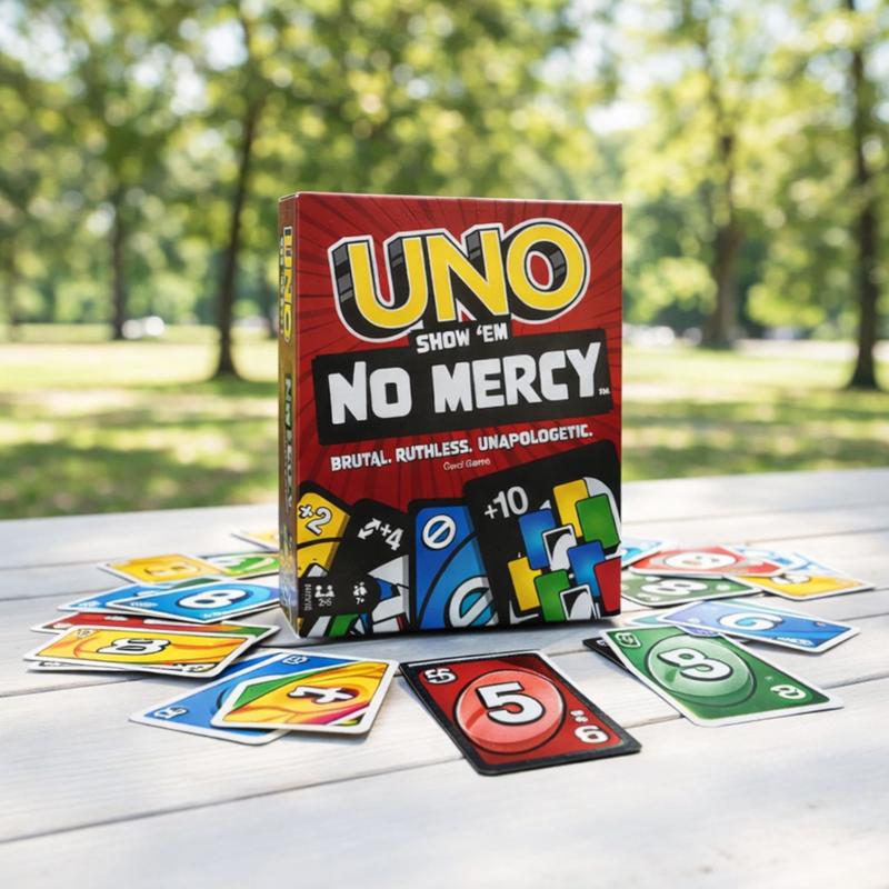 UNO No Mercy Game – Wild, Ruthless & Fast-Paced UNO Card Game with 168 Cards for Ultimate Party & Family Fun