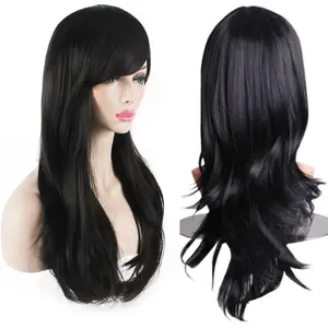 Women’s Heat Resistant 28-Inch 70cm Long Curly Hair Wig with Wig Cap Female