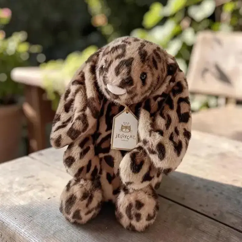 Jellycat Official Bashful Luxe Bunny Willow - Soft Plush Leopard Print Long Ear Rabbit Stuffed Animal Toy, Aesthetic Plushie Gift for Kids, Girls & Plush Collectors