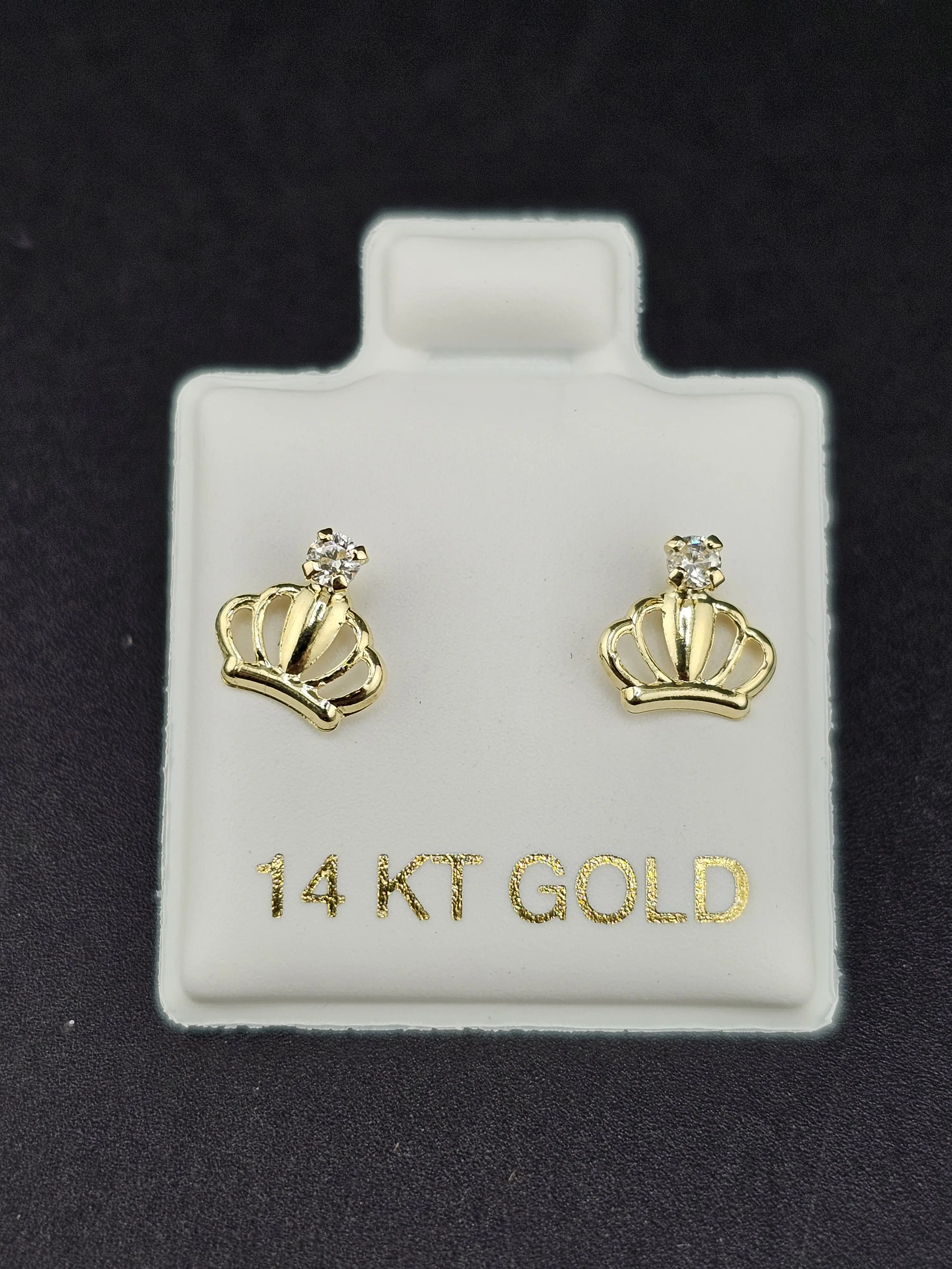 14K Gold Earrings - Crown