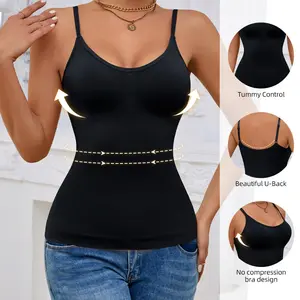 Womens Shapewear Tummy Control Square Neck Seamless Compression Tank Tops for Women Slimming Body Shaper Camisol Workout Tops Basic Summer Sleeveless Camisole