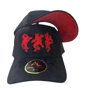 Danza de Diablos SnapBack with Red Graphic Design, Black Color, Adjustable Fit, Classic Style, and Unique Logo