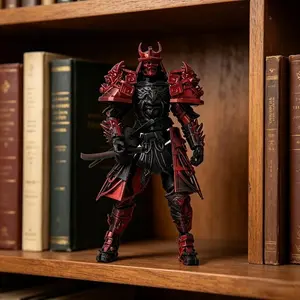 Samurai Model Jointed Articulated Action Figure, Handmade Assembly, Includes Two Traditional Toy Swords, Perfect for Collectors, Japanese Samurai Design, Articulating Figures, Poseable Collectible