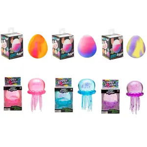 Schylling Jelly Squish & Dippin'Eggs - Stress Relief Toy, Soft Gel Filled Sensory Squeeze Toy, Stretchy Elastic Squishy Stress Relief Ball, Calming Anxiety Reducing Hand Fidget, Cute Relaxing Jelly Texture