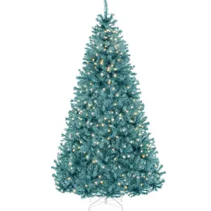 Best Choice Products Pre-Lit Artificial Christmas Tree – LED or Incandescent Lights, Metal Stand, Multiple Colors & Sizes (4.5–12ft)