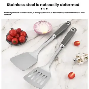 Stainless Steel Scraper Set, 2 Spatulas/metal Scrapers, Heat Resistant Kitchen Cooking Utensils, Ideal for Grilling Steak Fish Eggs Pancakes