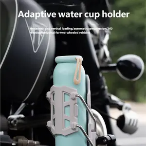Self-Adjusting Cup Holder, 360° Rotatable Auto-Lock Self Adjusting Cup Holder, Bike Cups Holders Drink Holders, Adjustable Handlebar Crash Bar Mount Cups Cage for Cycling, Motorcycles