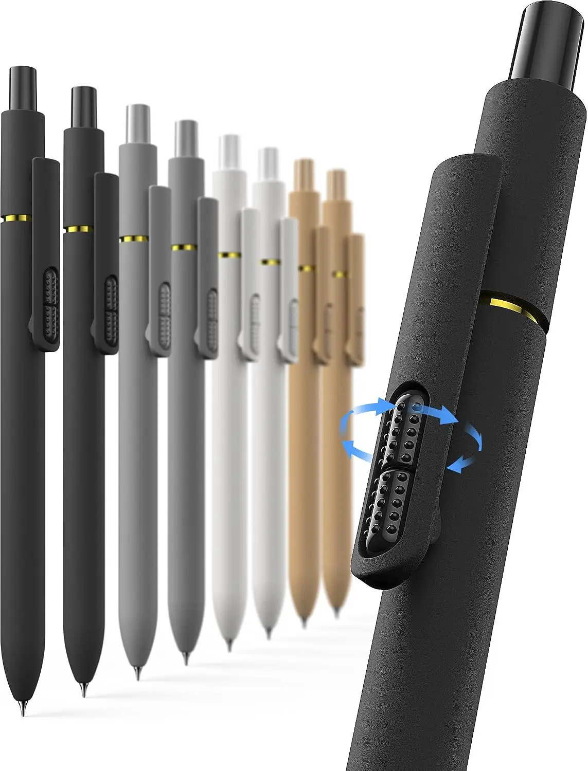 8 Pack Gel Pens, Quick-Drying Black Ink, 0.7mm Fine Point Fidget Pen | Smooth Long-Lasting Ink Pens, Stress Relief , No Smear, No Bleed, Journaling, Note Taking ,School Office, Gifts for Men Women