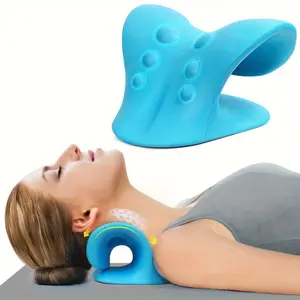 Neck and shoulder relaxer, neck relaxation and cervical spine correction,  massage pillow and neck stretcher