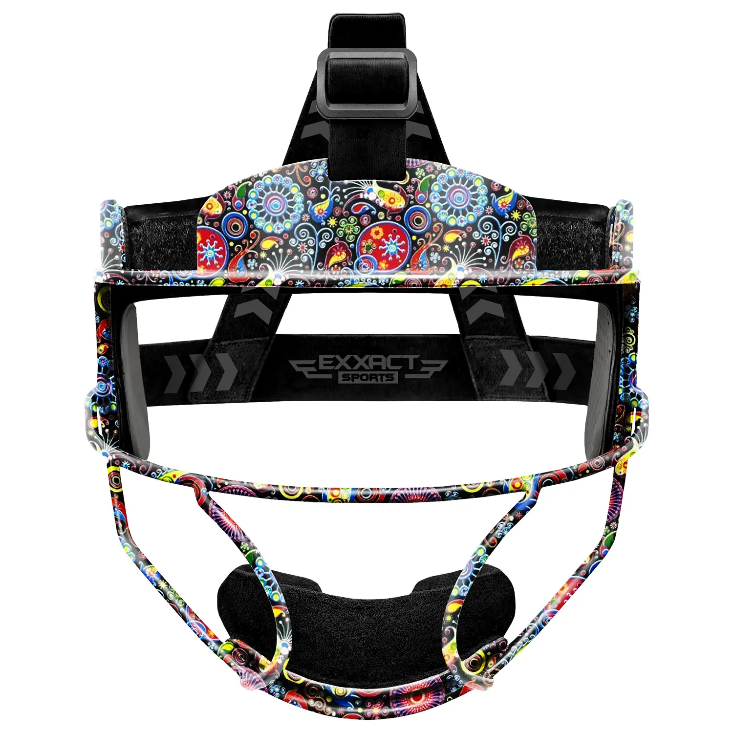 Exxact Sports Unisex Softball Fielder's Mask - Lightweight, Protective for Youth & Adult Players, Paisley Flower Design for Enhanced Performance