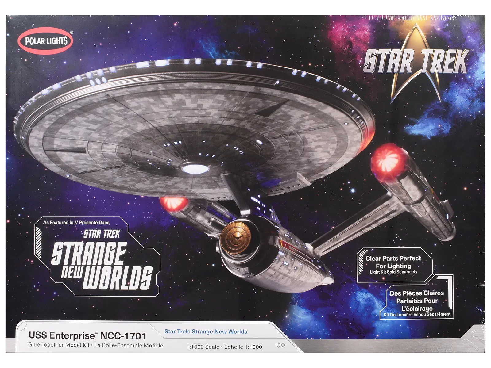 Skill 2 Model Kit USS Enterprise NCC-1701 Spacecraft "Star Trek: Strange New Worlds" Series 1/1000 Scale Model by Polar Lights