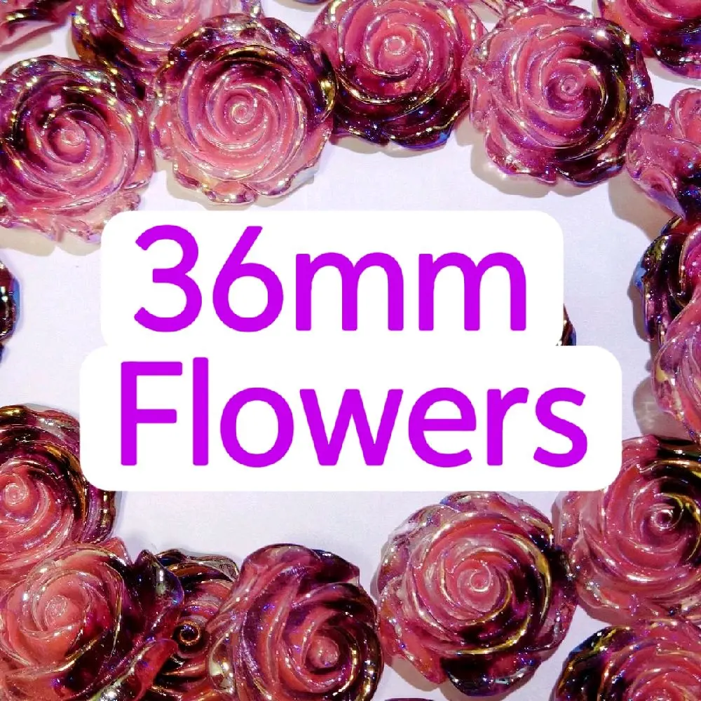 36mm Luminous Resin Flowers for DIY and More - Perfect for Crafting and Decoration