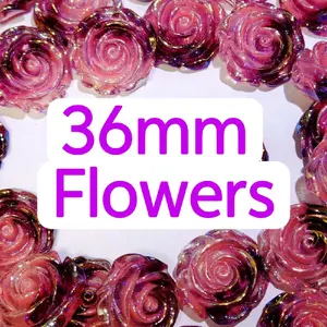 36mm Luminous Resin Flowers for DIY and More - Perfect for Crafting and Decoration